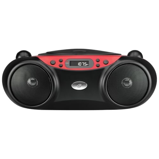 Picture of GPX BC232R GPX BC232R Portable Top-Loading CD Boombox with AM/FM Radio and 3.5mm Line in for MP3 Device - Red/Black (EA)