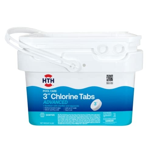 Picture of ARCH CHEMICAL 42053 HTH 42053 Swimming Pool Care 3" Chlorine Tabs, Swimming Pool Chlorinating Sanitizer, 8lb (PK-4-EA)