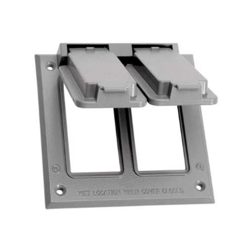 Picture of SIGMA ENGINEERED SOLUTIONS 14348 SIGMA ELECTRIC Square Metal 2 Gang GFCI Cover for Wet Locations (EA)