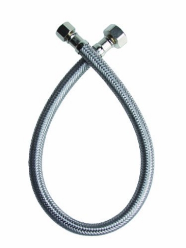 Picture of Fluidmaster B1F12 Fluidmaster B1F12 3/8" X 1/2" X 12" Braided Stainless Steel Faucet Connectors (EA)