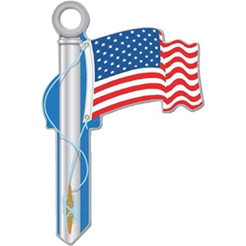 Picture of LUCKY LINE PRODUCTS INC B101S Lucky Line Key Shapes, HOME, House Key Blank, SC1, 1 Key (B101S), American Flag (PK-5-EA)
