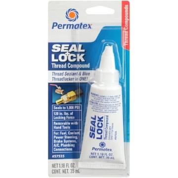 Picture of Permatex 57535 Permatex 57535 Seal and Lock Thread Compound,Thread Lock & Screw Glue for Bolts Nuts & Fasteners to Prevent Loosening & Corrosion, Removable w/Hand Tools 35 ml (EA)