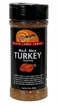 Picture of DIZZY PIG LLC DP-MMT-8 Dizzy Pig Mad Max Turkey Seasoning Rub (8oz Shaker) - Seasons 30+lbs of Food - Hand Made in the USA - MSG Free, Gluten Free (EA)