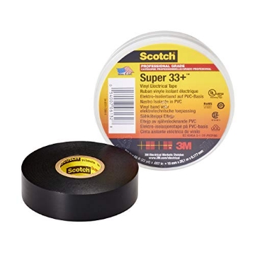 Picture of Scotch-Brite 6132-BA-100 Scotch Super 33+ Vinyl Electrical Tape, 3/4 in x 66 ft, Black (EA)