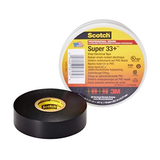 Picture of Scotch-Brite 6132-BA-100 Scotch Super 33+ Vinyl Electrical Tape, 3/4 in x 66 ft, Black (EA)