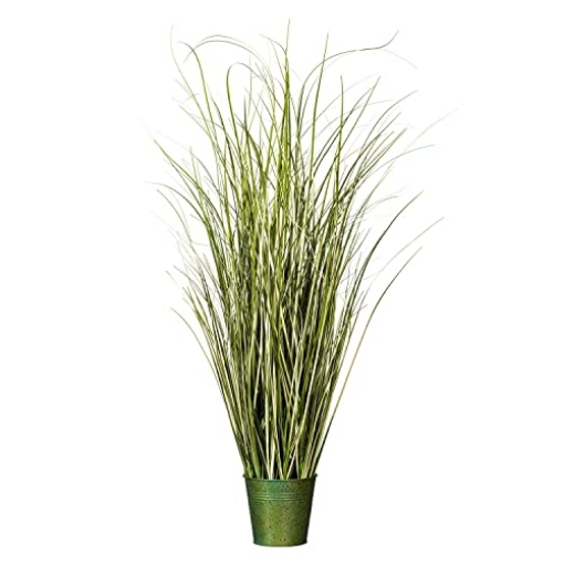 Picture of Vickerman TD190537 Vickerman Everyday 37" Artificial Variegated Green Grass with Iron Pot - Faux Grass Plant Decor - Home Or Office Indoor Greenery Accent - Maintenance Free (EA)