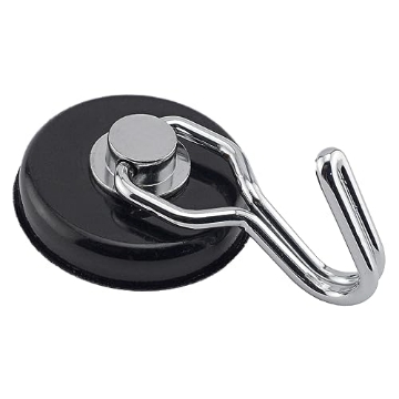 Picture of Magnet Source 07580 Master Magnetics 7580 Magnetic Hook Organizer Rotating Swing Hook 65 Pound Pull Force 1.47Diameter 0.54Thick Black (EA)