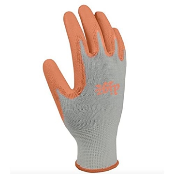 Picture of DIGZ 75697-26 Digz Women's Stretch Knit Garden Gloves with Polyurethane Coating | Color: Gray/Orange | Size: Large, 1 Count (Pack of 1) (EA)