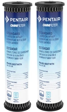Picture of Mueller TO1-DS3-S18 Pentair OMNIFilter TO1 Carbon Water Filter, 10-Inch, Standard Whole House Carbon Wrap Sediment and Taste & Odor Replacement Filter Cartridge, 10" x 2.5", 5 Micron, Pack of 2 (EA)