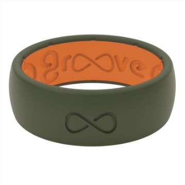 Picture of GROOVEVENTURES LLC R1-010-11 Groove Life Men's Round Green/Orange Ring Silicone Water Resistant Size 11 (EA)