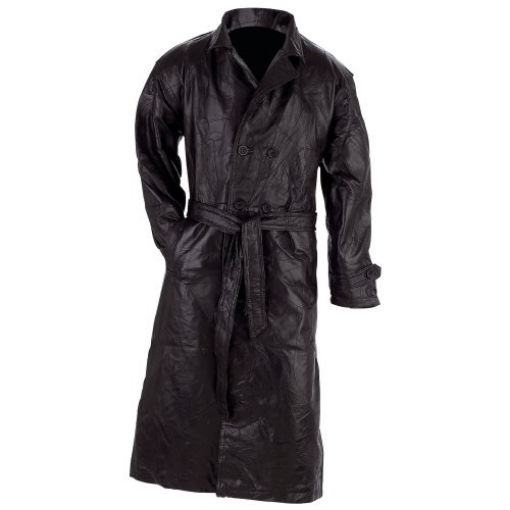 Picture of Bf Systems GFTRXXXL GiovanniNavarreLeatherTrenchCoat-XXXL,Black (EA)