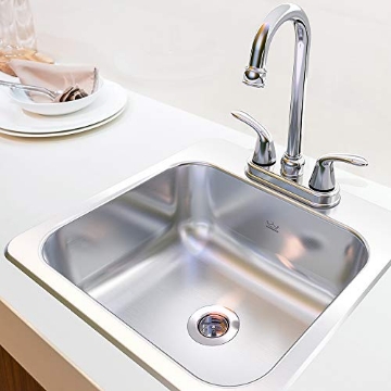Picture of Kindred FBFS602NKIT Kindred Essentials All-in-One Kit 15-inch x 15-inch x 6-inch Deep Drop-In Bar or Utility Sink in Satin Stainless Steel, FBFS602NKIT, One Size (EA)