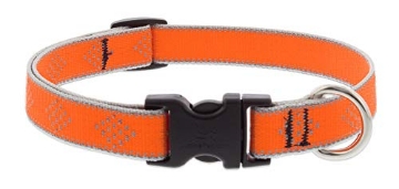 Picture of Lupine Collars & Leads 48301 Lupine Reflective Small Dog Collar 3/4" Wide Orange Diamond Adjusts from 9" to 14" (EA)