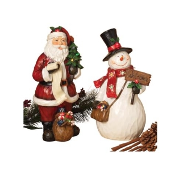 Picture of GERSON COMPANY/GIL DIVISION 2098740 Gerson Company 16.5" H B/O Lighted Resin Holiday Figurine, 2 Assorted (PK-4-EA)