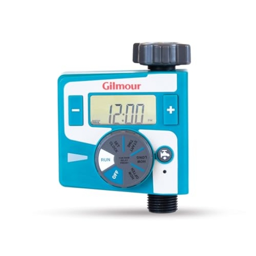 Picture of Gilmour 830134-1001 Gilmour Single Outlet Electronic Water Timer for Garden Hose, Irrigation Timer for Sprinklers and Drip Lines, Blue (EA)