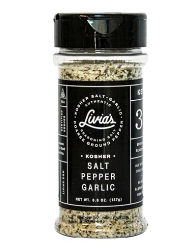 Picture of LIVIAS MN INC LSSL Livia's Salt Pepper Garlic Seasoning | Unlocks & Elevates Flavors of Steak, Chicken, Burgers & More | Kosher, Gluten-Free & MSG-Free | Award-Winning SPG Seasoning for Perfect Grilling, BBQ, 6.6 Oz (EA)