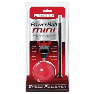 Picture of MOTHERS 05141 Mothers PowerBall Mini, Polishing Tool with 10” Quick Swap Bit – Drill-Powered, Cleans & Polishes Tight Areas on Wheels, Diamond Plate, Lenses, Engine Parts & More, Fast & Unmatched Shine (05141) (EA)