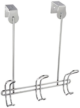 Picture of IDESIGN 06918 InterDesign Classico Over Door Storage Rack - Organizer Hooks for Coats, Hats, Robes, Clothes or Towels - 3 Dual Hooks, Chrome (EA)