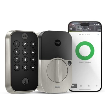 Picture of Yale YRD410-WF1-619 Yale Security Assure Lock 2 Deadbolt, Satin Nickel Keyed Smart Entry Door Lock with Wi-Fi Connected Keypad for Code Entry and Remote Access, YRD410-WF1-619 (EA)