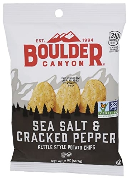 Picture of BOULDER CANYON 527693 Boulder Canyon Sea Salt & Cracked Pepper Kettle Chips, 2 OZ (PK-8-EA)