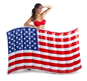 Picture of BML REC LLC BMPF-AF BigMouth Inc. Pool Float, Large Inflatable Lounge Raft, Durable Vinyl Floatie, Summer Pool Party Water Toy - Waving American Flag (PK-4-EA)