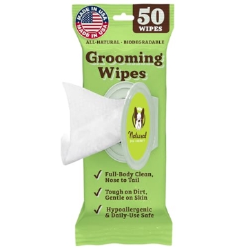 Picture of ELEMENTS BRANDS LLC WP-GROO-50 Natural Dog Company XL Grooming Wipes for Dogs – Hypoallergenic, Biodegradable, Fragrance Free – Aloe Vera & Witch Hazel – 7×8 Wipes for Paws, Face, Ears & Butt – Sensitive Skin Pet Wipes - 50 Count (EA)