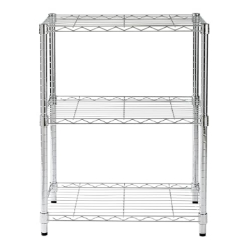 Picture of Honey Can Do SHF-01903 Honey-Can-Do 3-Tier Heavy-Duty Adjustable Shelves, Metal Storage Rack with 250-lb Shelf Capacity, Chrome, 14" W x 24" L x 30" H (EA)