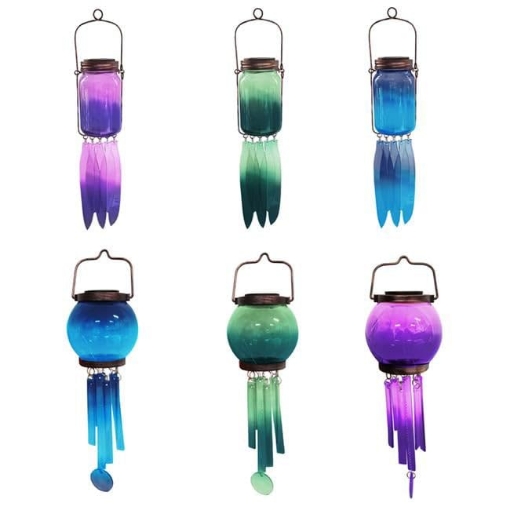 Picture of LUMINOUS GARDEN ZAC2SP011R 17 in. Assorted Glass Solar Ball & Jar Wind Chime Case - Pack of 24 (PK-24-EA)