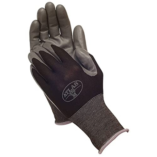 Picture of ATLAS CHEMICAL CORP 370BXL-09.RT SHOWA Atlas 370 Nitrile Palm Coated General Purpose Work Gloves with Nylon Liner, Black, X-Large, (1 Pair) (EA)