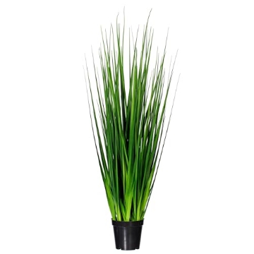 Picture of Vickerman TN170536 Vickerman 36" Everyday Artificial Extra Full Green Grass with Black Plastic Pot - Faux Grass Plant Decor - Home Or Office Indoor Greenery Accent - Artificial Potted Plants (EA)