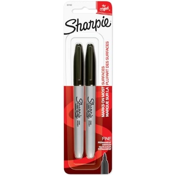 Picture of Sharpie 30162PP Sharpie® Permanent Fine-Point Markers, Black, Pack Of 2 Markers (PK-6-EA)