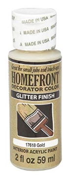 Picture of HOMEFRONT 17618 Homefront Glitter Gold Hobby Paint 2 oz. (PK-3-EA)