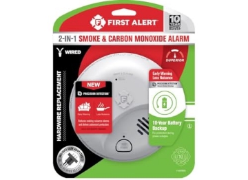 Picture of First Gear 1046882 First Alert 10 Year Back Up Hard-Wired w/Battery Back-Up Ionization Smoke and Carbon Monoxide Detect (EA)