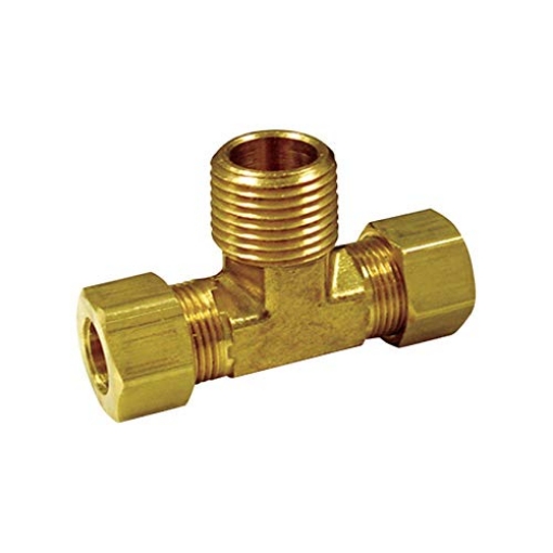 Picture of JMF COMPANY 4503942 JMF 4503942 Compression Tee, Yellow Brass, 400 Psi (Pack of 5) (PK-5-EA)