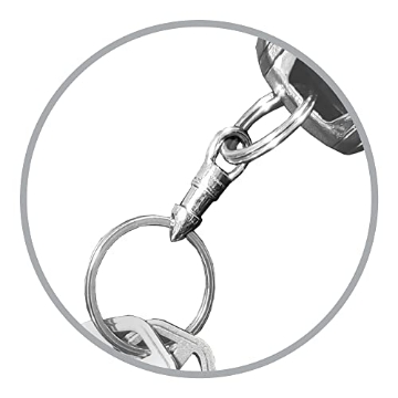 Picture of KEYSMART LLC KS848-SS KeySmart KeyConnect Mini Carabiner Clip with Swivel Clasp Lobster Hook - Stainless Steel Small Locking Carabiner Keychain Connector - Swivel Carabiner Keyring for Keys, Lanyard Clips, Small Dog Collar (EA)