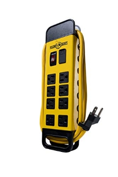 Picture of SOUTHWIRE COMPANY LLC 5148 Yellow Jacket 5148 Modern 8-Outlet Metal Power Block with 2 USB Ports; Yellow (EA)