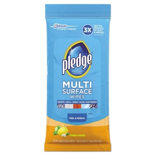 Picture of Pledge 319249EA Pledge Multisurface Wipes, Fresh Citrus, 25 Wipes Per Pack (12 Packs) (CT-12-EA)