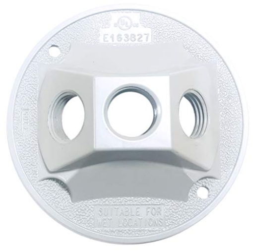 Picture of SIGMA ENGINEERED SOLUTIONS 14383WH Sigma Electric 14383WH 1/2-Inch 3 Hole Round Lamp Holder Cover, White (EA)