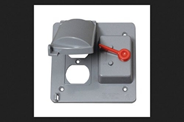 Picture of SIGMA ENGINEERED SOLUTIONS 14325 Sigma Electric Square Plastic 2 Gang Combo Box Cover for 1 Toggle Switch, Wet Locations (EA)