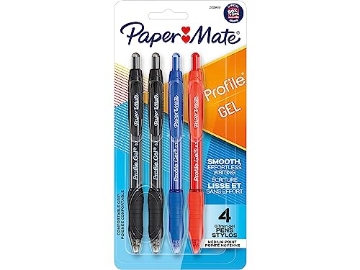 Picture of SANFORD PAP2095469 Paper Mate Profile Gel Pen, Retractable, Medium 0.7 Mm, Assorted Ink And Barrel Colors, 4/pack (PK)