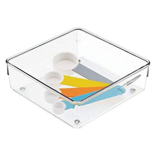 Picture of IDESIGN 52630 iDesign Linus Kitchen Drawer Organizer for Silverware, Spatulas, Gadgets - 6" x 6" x 2", Clear (EA)