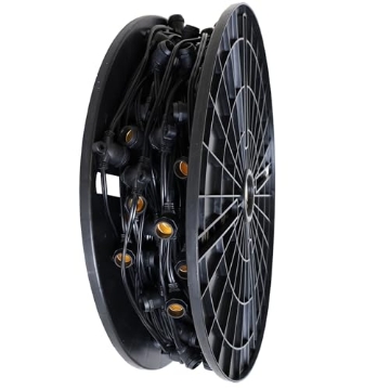 Picture of BELLE LUCI E17330NDBK12 Holiday Bright Lights PRO Guide 330ft Black Cord E17 Patio Lighting No Drop 12" Spacing Indoor/Outdoor (EA)