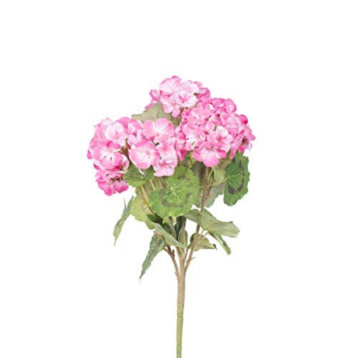 Picture of Vickerman FQ173102-4 Vickerman Everyday Artificial Pink Geranium Bush 18" Long - Premium Faux Floral Decor for Wedding or Everyday Arrangements - Maintenance Free Geraniums (EA)