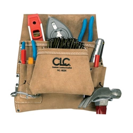 Picture of CLC I823X CLC Custom Leathercraft I823X Suede Carpenter's Nail And Tool Bag, 8 Pocket (EA)