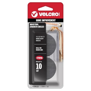 Picture of VEK 90362 VELCRO Brand Industrial Fasteners Stick-On Adhesive | Professional Grade Heavy Duty Strength | Indoor Outdoor Use, 1 7/8in, Circles 4 Sets (EA)