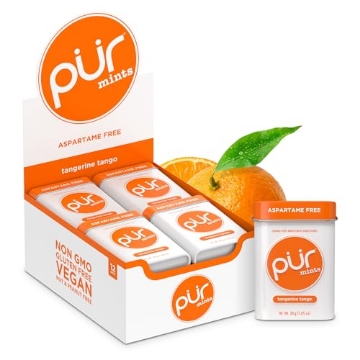 Picture of PUR MINTS 114430TANU-1111 PUR Mints | Aspartame-Free | Made with Xylitol | Sugar-Free, Vegan, Gluten-Free & Keto Friendly | Natural Tangerine Tango Flavor, 30 Pieces (Pack of 12) (PK-12-EA)