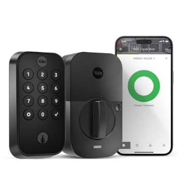 Picture of Yale YRD410-WF1-BSP Yale Assure Lock 2 with Wi-Fi – Black Smart Lock for Front Door with Keypad, App Control, Backup Key, and Deadbolt – Secure Keyless Entry Door Lock, YRD410-WF1-BSP (EA)