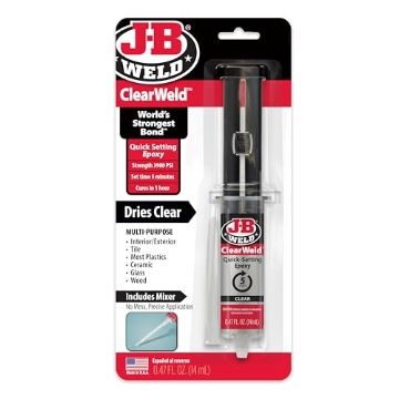 Picture of J B Weld 50114-H J-B Weld ClearWeld 5 Minute Epoxy, Clear, 14ml w/Static Mixer, (50114H) (EA)