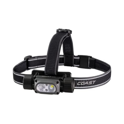 Picture of Coast Cutlery Co 30742 Coast WPH34R 2000 Lumen Waterproof Ultra Bright IP68 USB Rechargeable-Dual Power Headlamp, 6 Modes with Spot and Flood Beams, Black/Grey (EA)