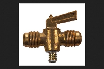 Picture of JMF COMPANY 41269 JMF Anderson Ground Plug Valve 1/2" Flare Yellow Brass Bagged 30 Psi (EA)